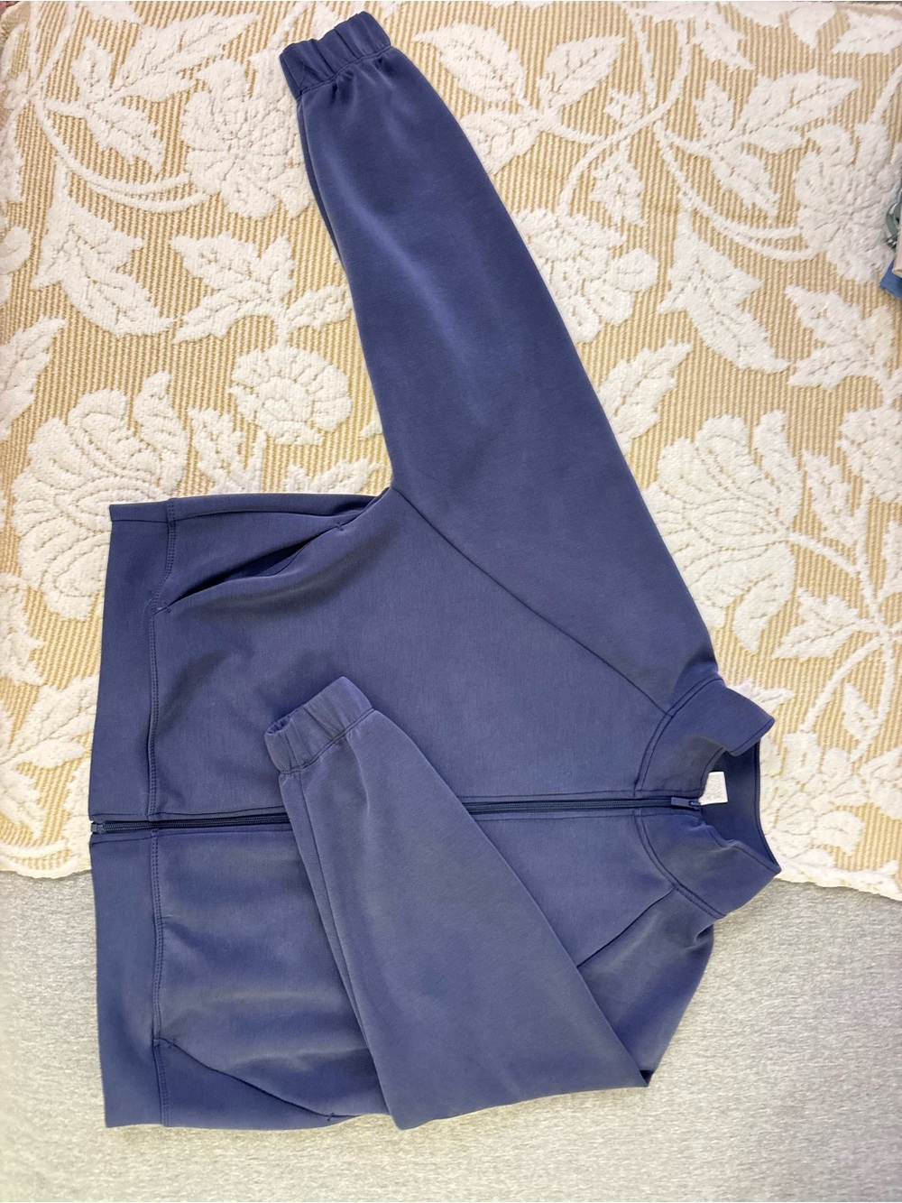 Blue Cropped Athletic Sweatshirt